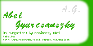 abel gyurcsanszky business card
